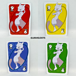 4 x Mewtwo #9 |Pokemon Centre Exclusive | Mattel Japanese UNO Card NM - Image 1