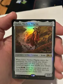Golos Tireless Pilgrim Prerelease Foil Card Mint Condition X1 M20 Magic MTG - Image 1