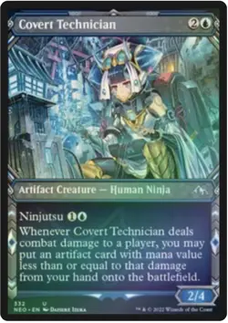 Covert Technician (Showcase) 332 Foil Kamigawa Neon Dynasty NEO - Image 1