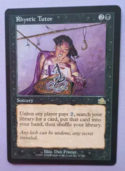 Magic the Gathering MTG RHYSTIC TUTOR VLP/EX Rare 2000 NICE! - Image 1