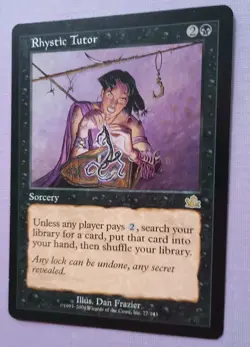 Magic the Gathering MTG RHYSTIC TUTOR VLP/EX Rare 2000 NICE! - Image 2