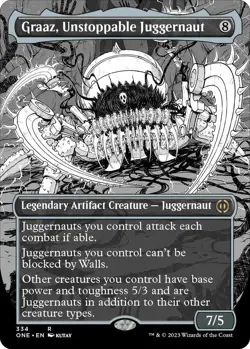 Graaz, Unstoppable Juggernaut (Borderless) *FOIL* - Phyrexia: All Will Be One - - Image 1