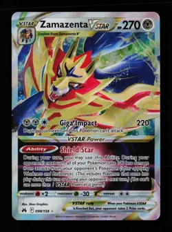 Zamazenta VSTAR 099/159 Holo VSTAR Rare Crown Zenith Pokemon Cards - Image 1