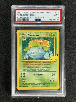 2021 Pokemon Celebrations Venusaur-Holo #15 Classic Coll-Base Set PSA 9 Mint - Image 1