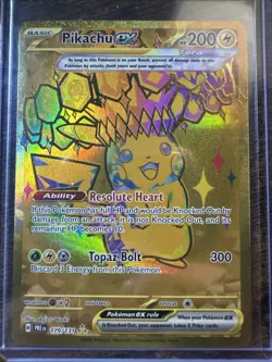 Pikachu ex 179/131, Prismatic Evolutions, Pokemon TCG, Hyper Rare Golden Holo - Image 1