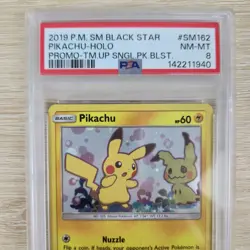 HAND WHOLE SWIRL 🌀💫 PSA 8 Pikachu SM162 Sun Cosmos Holo Promo Pokemon Card - Image 4