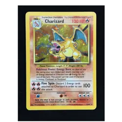 Vintage Pokemon Charizard Base Set 1999 4/102 Holo Rare Unlimited *MP* - Image 1