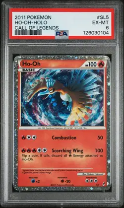 2011 POKEMON CALL OF LEGENDS #SL5 HO-OH-HOLO PSA 6 - Image 1