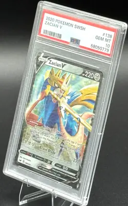 2020 Pokemon Sword & Shield Zacian V 138/202 PSA 10 GEM MINT Holo Rare - Image 2