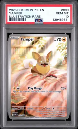 2025 POKEMON PHANTASMAL FLAMES #099/094 YAMPER ILLUSTRATION RARE PSA 10 - Image 1