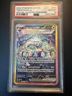 Pokemon Terapagos ex 170/142 Stellar Crown Special Illustration Rare PSA 10 Hol… - Image 1