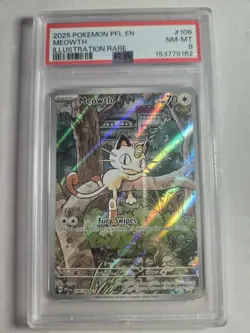 Pokemon TCG Meowth IR 106/094 Phantasmal Flames PSA 8 - Image 1