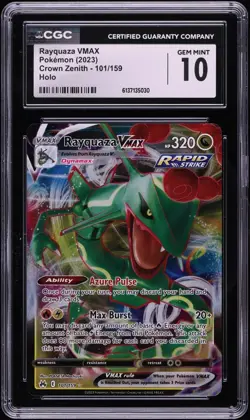 2023 Pokemon Crown Zenith Rayquaza VMAX #101 CGC 10 - Image 1