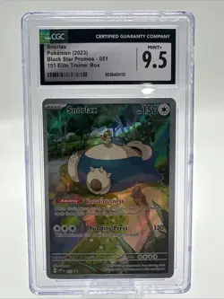 Pokemon Black Star Promo Snorlax 051 CGC 9.5 Mint+ 🔥 Full Art - Image 1