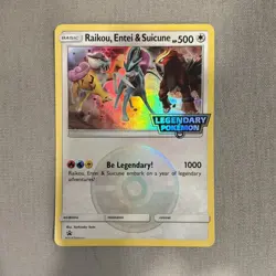 2018 Pokemon Raikou Entei & Suicune Legendary Oversized JUMBO Black Star Promo - Image 1