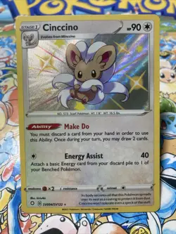 Pokemon TCG Cinccino Shining Fates SV094/SV122 Holo Shiny Holo Rare - Image 1