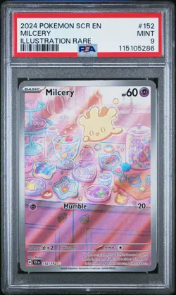 2024 POKEMON SCR EN-STELLAR CROWN ILLUSTRATION RARE #152 MILCERY PSA 9 - Image 1