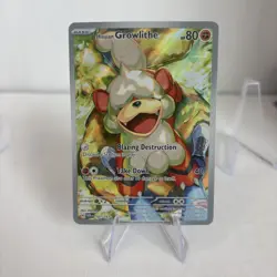 Pokemon TCG Hisuian Growlithe 181/167 Twilight Masquerade IR Full Art Holo - Image 1