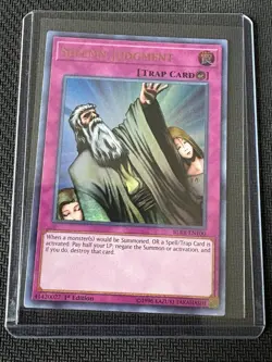 YUGIOH SOLEMN JUDGMENT BLRR 1ST EDITION ULTRA LIGHT PLAYED - Image 1