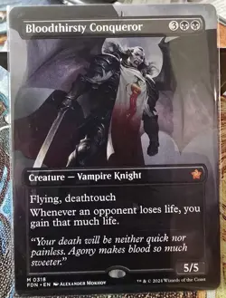 MTG Bloodthirsty Conqueror Borderless Card, FDN 318 Foundations, Regular Card - Image 1