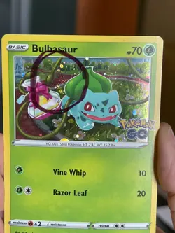 POKEMON BULBASAUR #SWSH231 PROMO BLACK STAR COSMOS NM W/SWIRL CARD POKEMON GO - Image 2