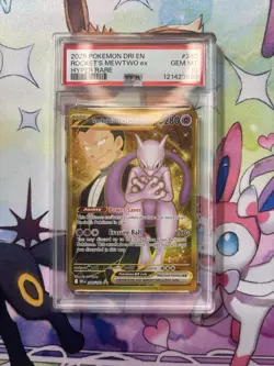Destined Rivals Gold Team Rockets Mewtwo EX Hyper Rare Card 240/182 PSA 10 - Image 1