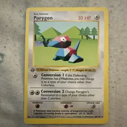 Porygon 39/102 Base Set Shadowless 1st Edition 1999 Pokemon Card - Image 1