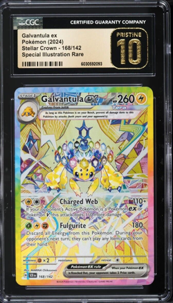 CGC Pristine 10 Galvantula ex SIR Stellar Crown 2024 Pokemon Card #168 - Image 1