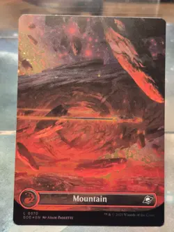 L 0370 Mountain GALAXY FOIL BORDERLESS Full Art Land Edge of Eternities MTG Card - Image 1