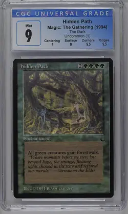 HIDDEN PATH The Dark Rare Reserved List CGC 9 Q++ MTG [Nostalgium] - Image 1