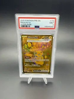 PSA 9 Pokemon Pikachu ex 179/131 Prismatic Evolutions Hyper Rare Full Art - Image 1