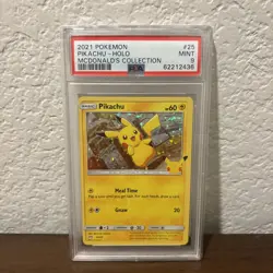 2021 Pokemon McDonald’s Collection #25 Pikachu Holo 25th Anniv PSA 9 - Image 1
