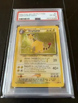 Ampharos 1/64 Rare Holo 2001 Pokemon Neo Revelation PSA 6 EX-MT - Image 2