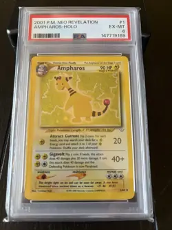 Ampharos 1/64 Rare Holo 2001 Pokemon Neo Revelation PSA 6 EX-MT - Image 5