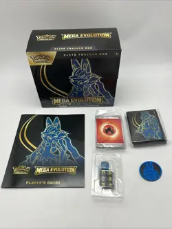 OPENED - NO PACKS OR PROMO Pokemon Mega Evolution Elite Trainer Box Lucario - Image 1