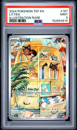 Litten Pokemon Tef En-Temporal Forces 167 NM PSA 9 - Image 1