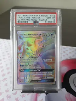 Pokemon 2017 SM Guardians Rising Alolan Ninetales GX #150/145 PSA 10 - Image 1