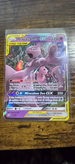 Pokemon Mewtwo & Mew GX Ultra Rare Holo SM AND Mewtwo GX Combo - Image 1