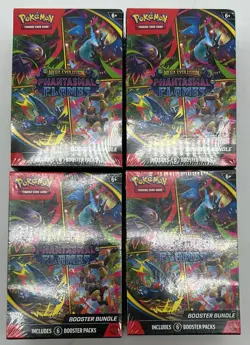 Lot of (4) Pokemon TCG Phantasmal Flames Booster Bundles SEALED - Image 1