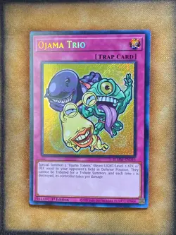 Yugioh Ojama Trio BLMM-EN010 Secret Rare 1st Ed NM - Image 1