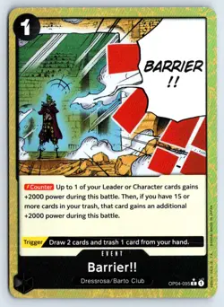 Barrier!! (Textured Foil) OP04-095 One Piece Premium Booster -The Best- Foil NM - Image 1