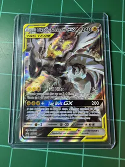 Pikachu & Zekrom GX TAG TEAM 240 HP SM168 SM Promo Holo Pokemon Card MINT! - Image 1