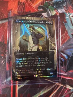 Gray Merchant Of Asphodel Secret Lair Halo Foil Card MTG - Image 1
