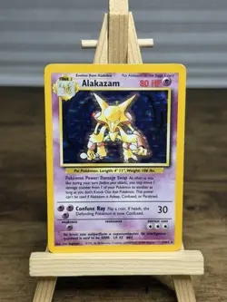 Alakazam 1/102 Base Set Holo Rare Unlimited Pokemon TCG Card MP - Image 1