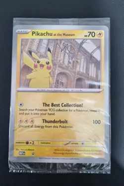 Jumbo Pikachu At The Museum Pokemon Card Black Star Promo In Original Sleeve - Image 1
