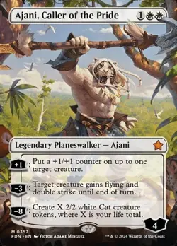 Ajani, Caller of the Pride - Extended Art FDN NM MTG - Image 1