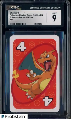 2021 Pokemon Japanese Playing Cards Pocket UNO Red Charizard CGC 9 MINT - Image 1