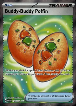 Buddy-Buddy Poffin 167/132 ME01: Mega Evolution Pokemon Card TCG Holo Foil NM - Image 1