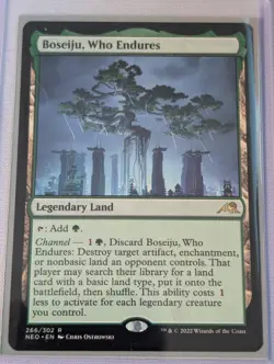 Wizards Boseiju, Who Endures Kamigawa Neon Dynasty Rare Legendary Land 266 EN - Image 1