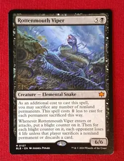 Magic The Gathering Bloomburrow 0107 Rottenmouth Viper Mythic Rare NM-MINT - Image 1